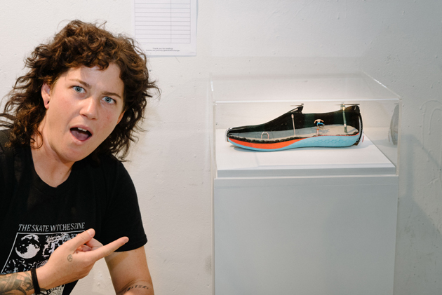 Shanae sussing Curtiss mastermind shoe sculpture