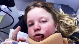 POPPY OLSEN SURVIVED A CAR CRASH IN QUEENSLAND